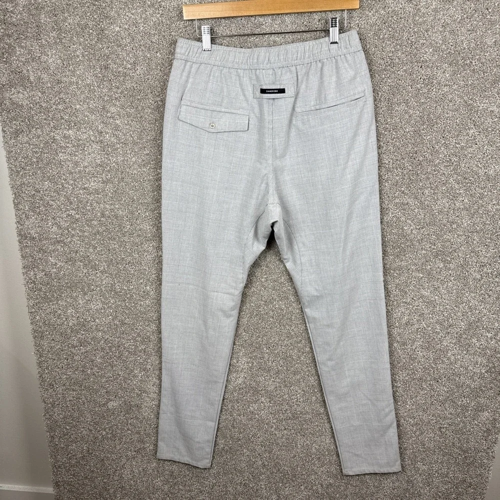 Zanerobe Mens Size 34 Gray Glen Plaid Jogger Pants Elastic Waist Drawstring